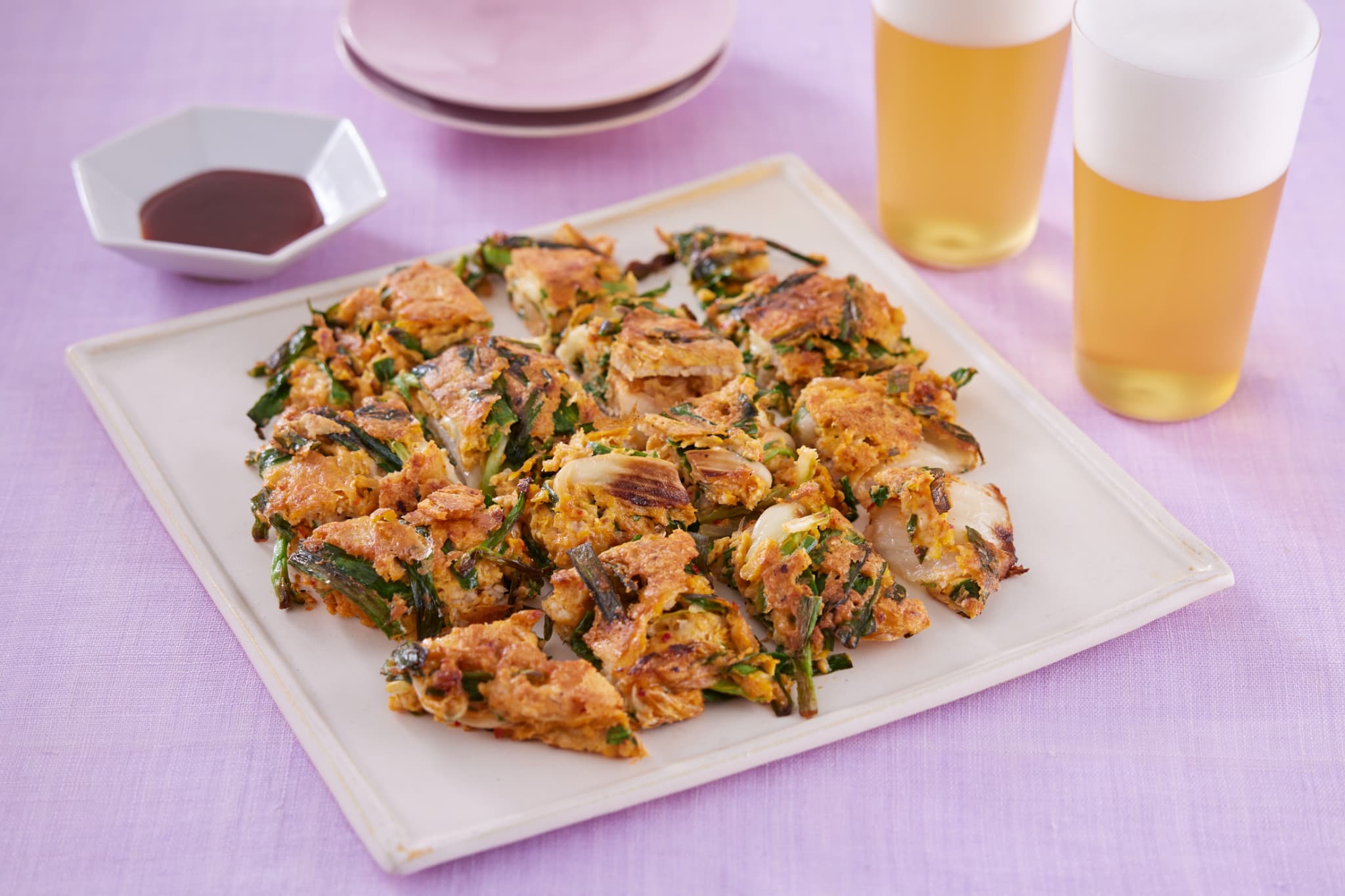 オートミールとキムチのチーズチヂミ